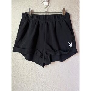 Playboy by PacSun Black Playboy Bunny Logo Sweat Shorts Womens Size S